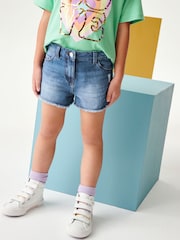 Blue Denim 2 Pack Regular Length 100% Cotton Frayed Edge Shorts (3-16yrs) - Image 1 of 4