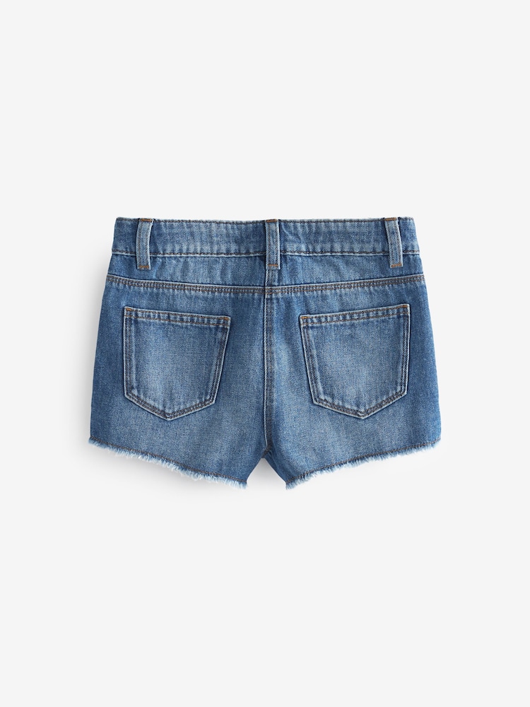 Bleu Denim 2 Pack - 100{Short à bords effilochés en coton (3-16ans) - Image 3 of 4