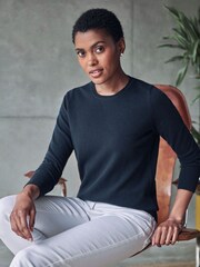 Blau - Pure Collection Kaschmirpullover mit Rundhalsausschnitt - Bild 1 von 3