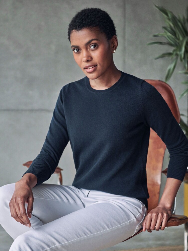 Blau - Pure Collection Kaschmirpullover mit Rundhalsausschnitt - Bild 1 von 3