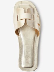 Gold Regular/Wide Fit Forever Comfort® Leather Mule Flat Sandals - Image 5 of 6