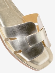 Gold Regular/Wide Fit Forever Comfort® Leather Mule Flat Sandals - Image 6 of 6