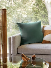 Teal Blue 59 x 59cm Matte Velvet Cushion - Image 1 of 6