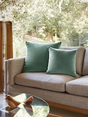 Teal Blue 59 x 59cm Matte Velvet Cushion - Image 2 of 6