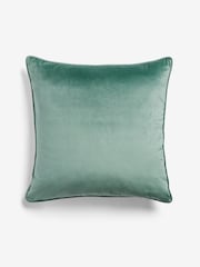 Teal Blue 59 x 59cm Matte Velvet Cushion - Image 5 of 6