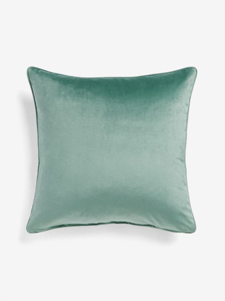 Teal Blue 59 x 59cm Matte Velvet Cushion - Image 6 of 6