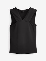 Black V-Neck Wide Strap Vest Top - Image 4 of 4