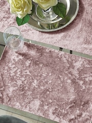 Catherine Lansfield 4 Pack Pink Crushed Velvet Placemats - Image 2 of 3