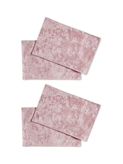 Catherine Lansfield 4 Pack Pink Crushed Velvet Placemats - Image 3 of 3