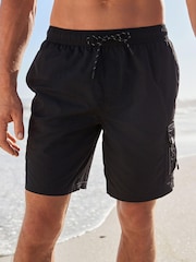 Black Cargo Swim Shorts - Image 4 of 5