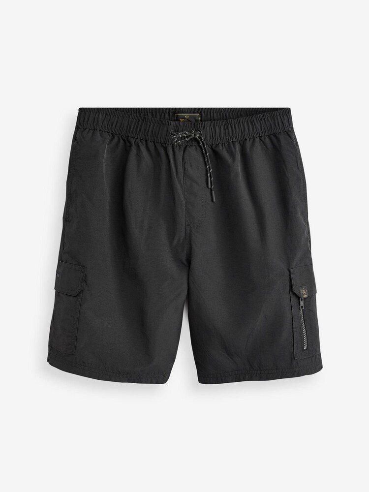 Black Cargo Swim Shorts - Image 5 of 5