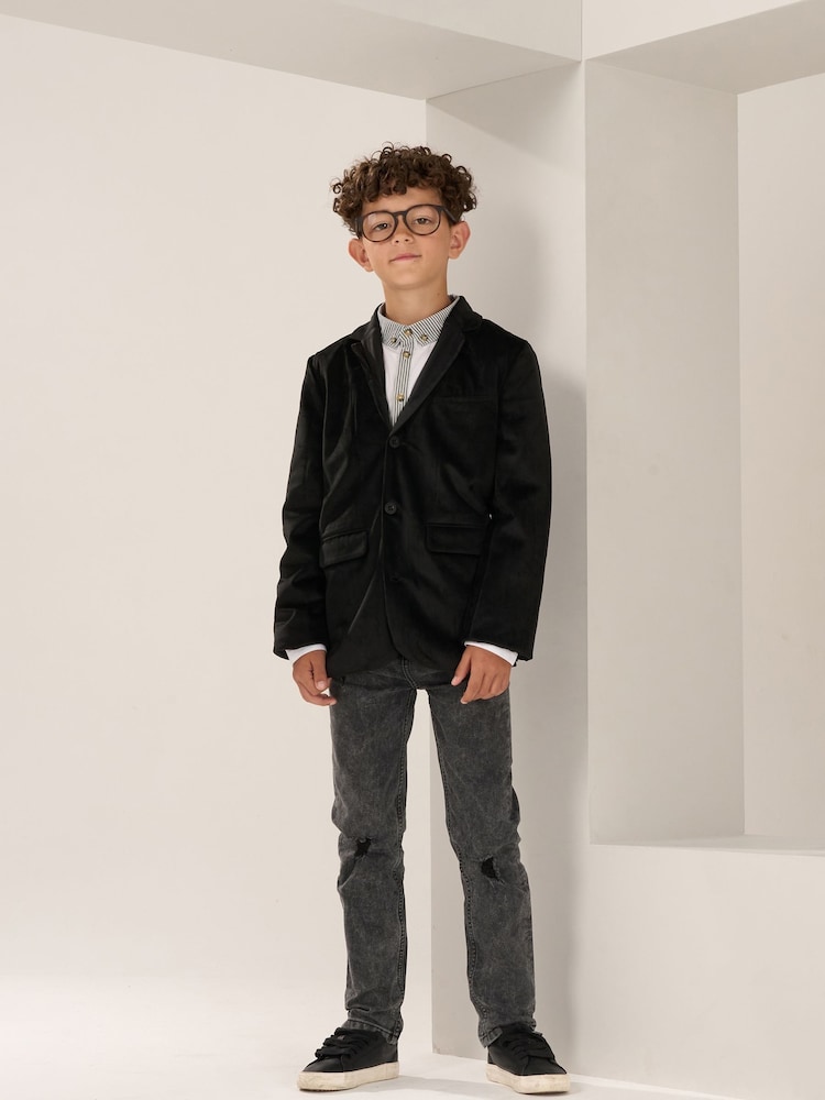 Angel & Rocket Black Velvet Georgie Blazer - Image 2 of 6