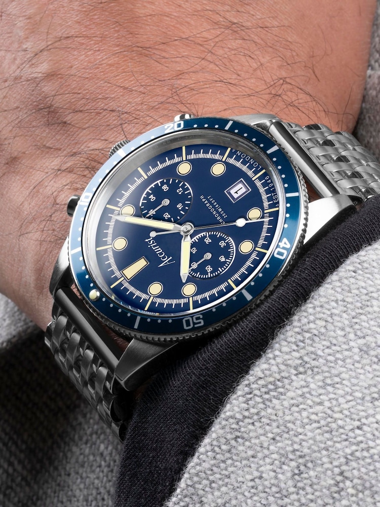 Accurist Mens Silver Tone Dive Stainless Steel Bracelet Chronograph Watch - Image 6 of 6