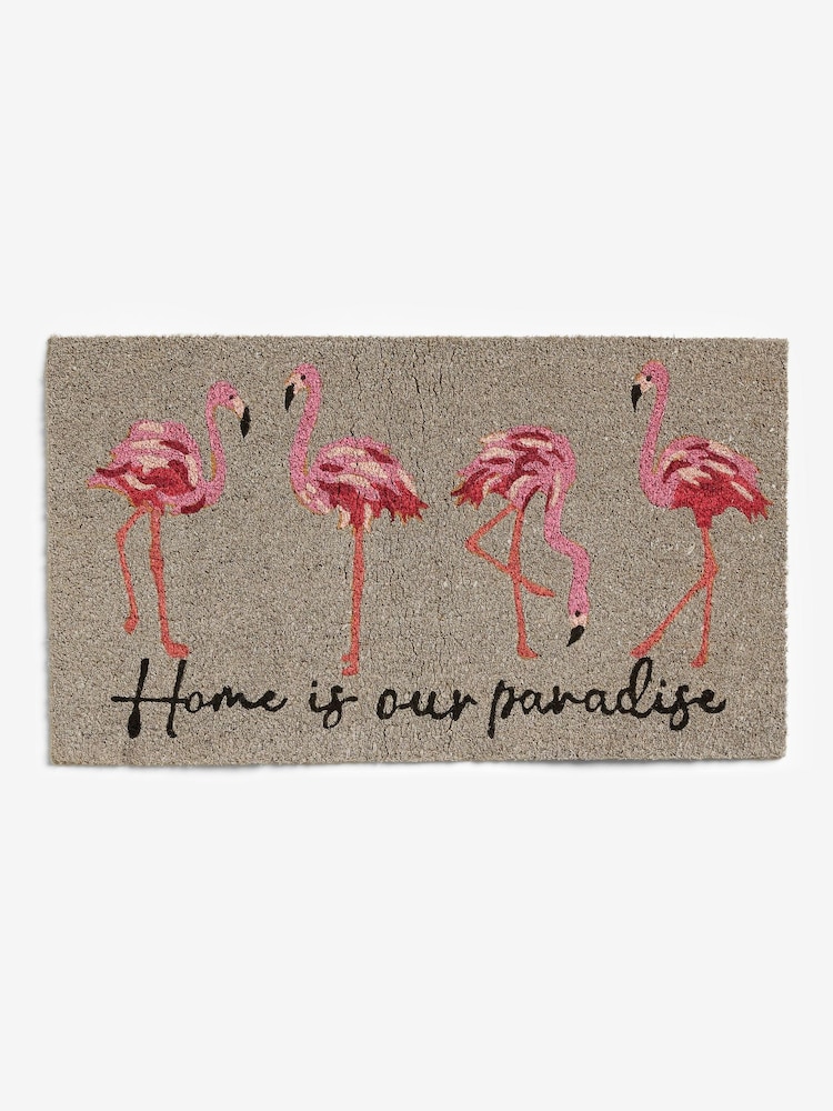 Grey Flamingo Slogan Doormat - Image 2 of 3
