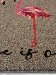 Grey Flamingo Slogan Doormat - Image 3 of 3