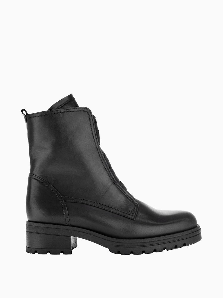 Gabor Sea Black Leather Ankle Boots - Image 1 of 5
