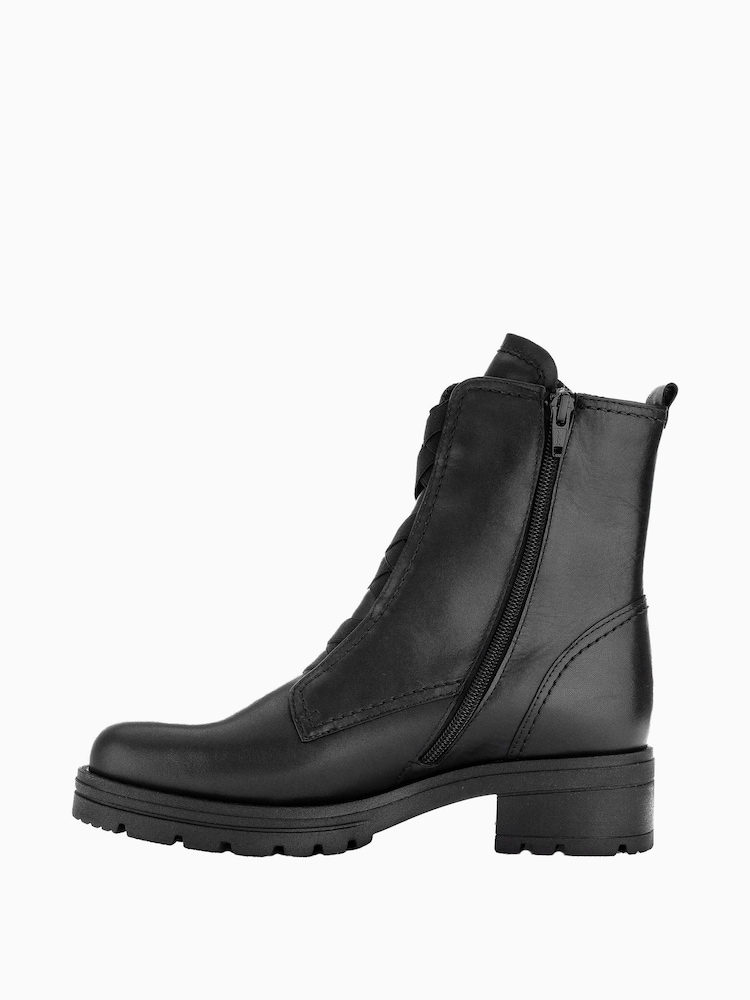 Gabor Sea Black Leather Ankle Boots - Image 2 of 5