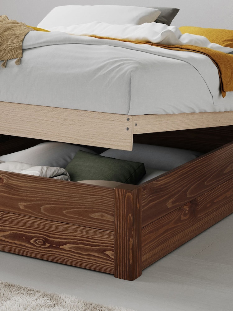 Get Laid Beds Coffee Bean Ottoman Storage Square Leg Solid Wood Bed - Image 2 of 2