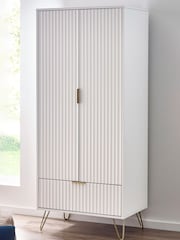 Julian Bowen White Double 1 Drawer Wardrobe - Image 1 of 4