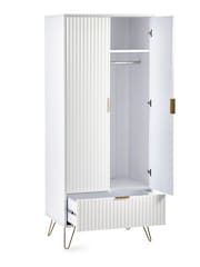 Julian Bowen White Double 1 Drawer Wardrobe - Image 4 of 4