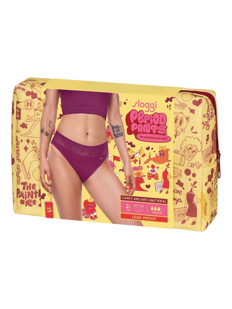Sloggi Medium Red Period Pants Tai Briefs 2 Pack - Image 7 of 7
