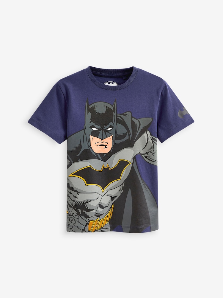 أزرق كحلي Batman - Marvel Superhero Short Sleeve 100% Cotton T-Shirt (3-14yrs) - صورة 1 من 2