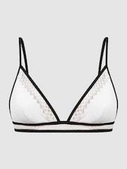 Reiss White/Neutral Sadie Fixed Triangle Lattice Bikini Top - Image 2 of 4