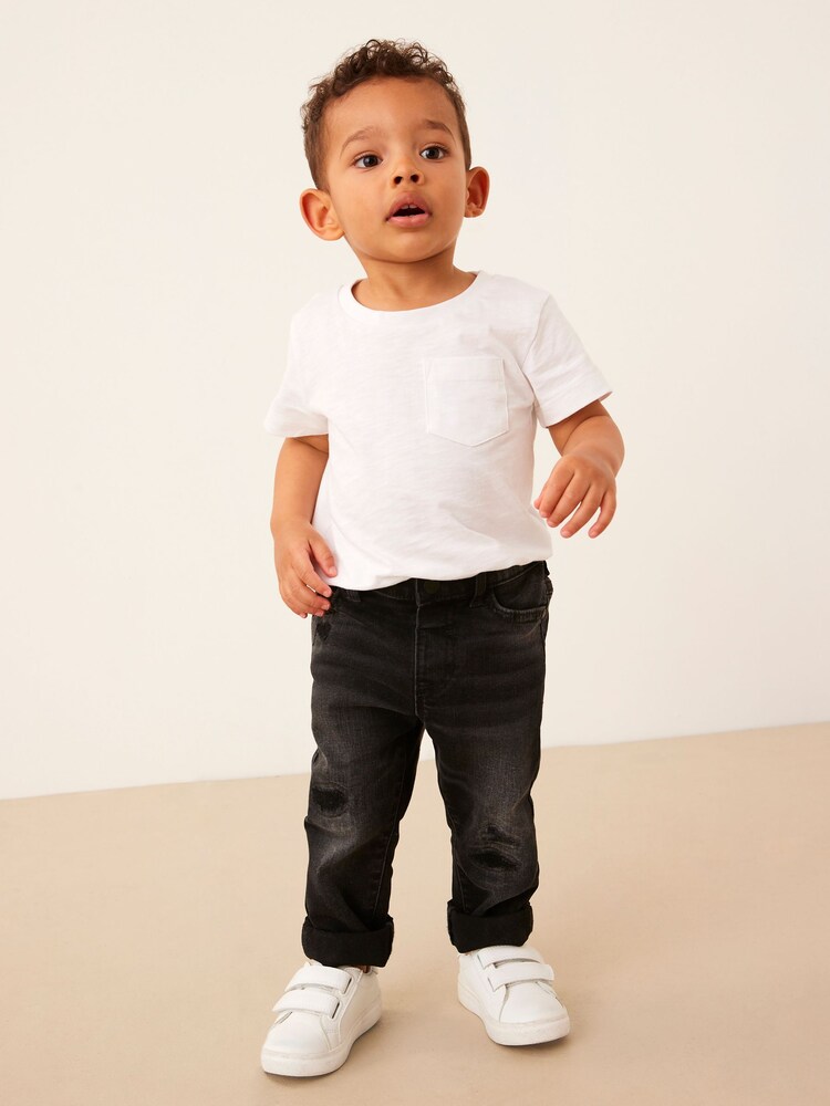 Black Denim Distressed Jeans (3mths-7yrs)