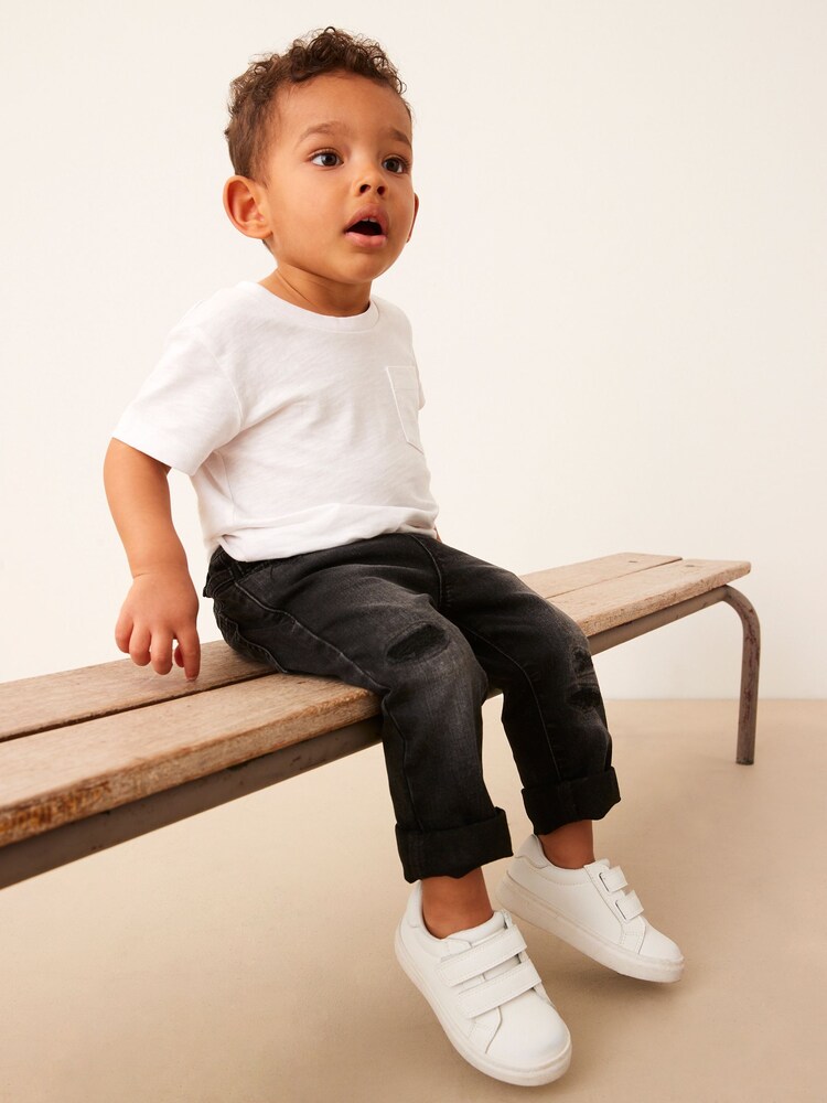 Black Denim Distressed Jeans (3mths-7yrs)