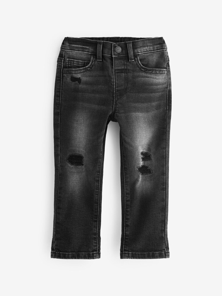 Black Denim Distressed Jeans (3mths-7yrs)