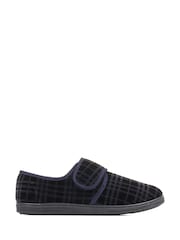 Pavers Blue Cosy Tartan Slippers - Image 1 of 5