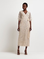 Розовый - Платье макси с запахом River Island - Изображение 3 из 4