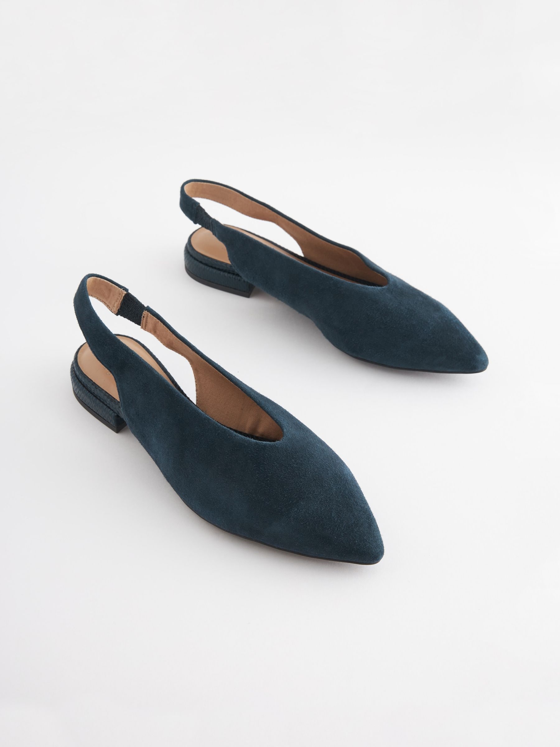 Navy blue flat slingback shoes best sale