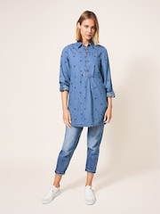 White Stuff Blue Eva Embroidered Denim Tunic - Image 1 of 6
