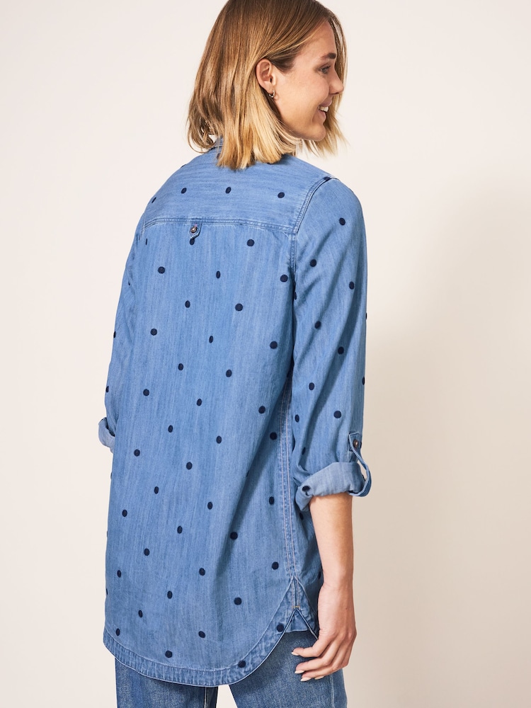 White Stuff Blue Eva Embroidered Denim Tunic - Image 2 of 6 White Stuff Blue Eva Embroidered Denim Tunic - Image 2 of 6