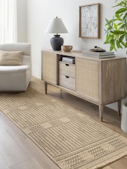 LIVABLISS Brown Indoor / Outdoor Mirage Cottage Fringe Jute Look Runner - Image 1 of 7