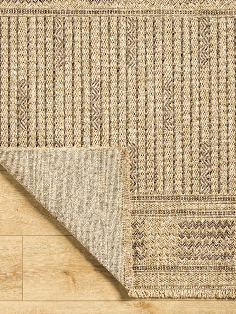 LIVABLISS Brown Indoor / Outdoor Mirage Cottage Fringe Jute Look Runner - Image 2 of 7