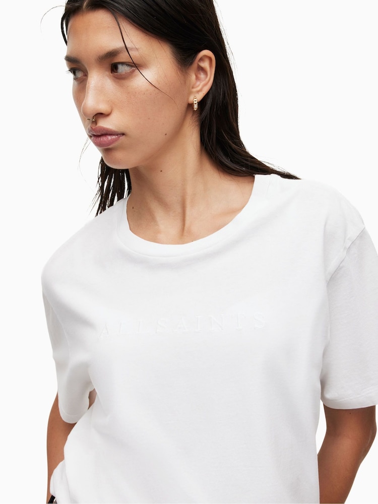 Weiß - AllSaints Boyfriend Pippa-T-Shirt aus 100 % Baumwolle - Bild 2 von 5