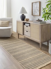 LIVABLISS Brown Indoor / Outdoor Mirage Cottage Fringe Jute Look Runner - Image 1 of 6
