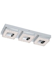 Eglo Silver Fradelo 3 Light LED Square Chrome And Crystal Ceiling Light - Image 2 of 3