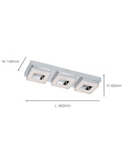 Eglo Silver Fradelo 3 Light LED Square Chrome And Crystal Ceiling Light - Image 3 of 3