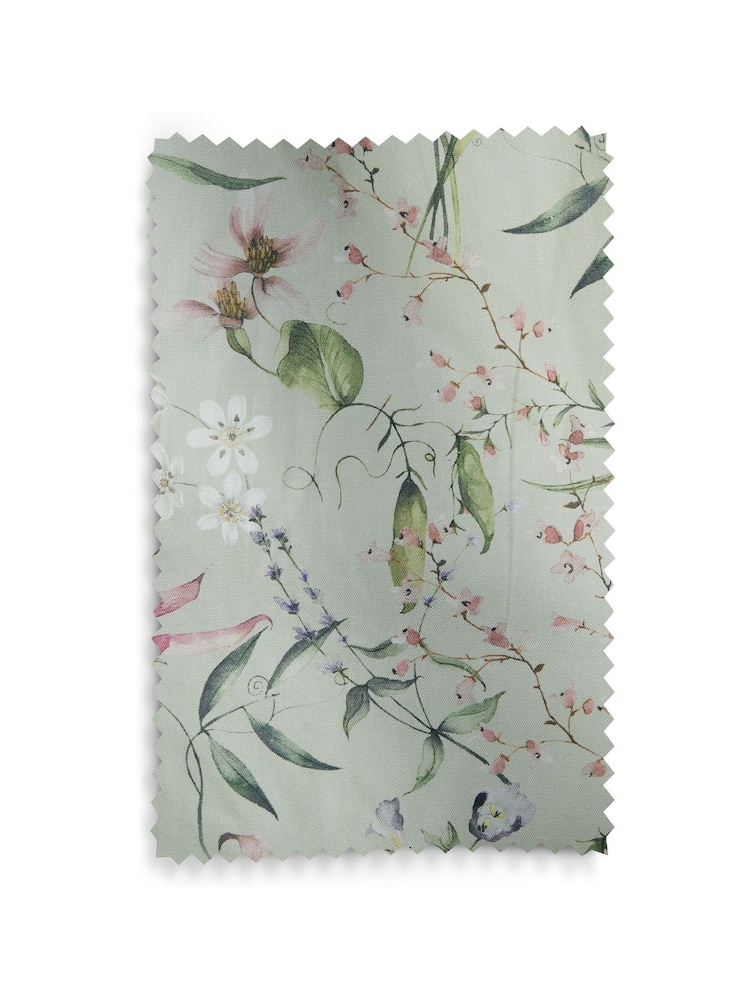 Sage Green Next Regency Floral Eyelet Blackout/Thermal Curtains - Image 7 of 7 Sage Green Next Regency Floral Eyelet Blackout/Thermal Curtains - Image 7 of 7