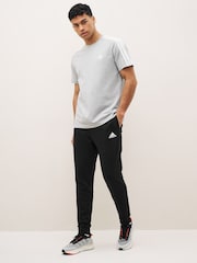 adidas Grey Essentials Single Jersey 3-Stripes 100% Cotton T-Shirt - Image 2 of 6