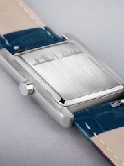 Accurist Womens Blue Rectangle Leather Strap Analogue Watch - Image 3 of 7