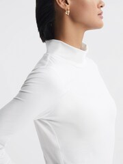 Reiss White Piper Fitted Roll Neck T-Shirt - Image 4 of 5