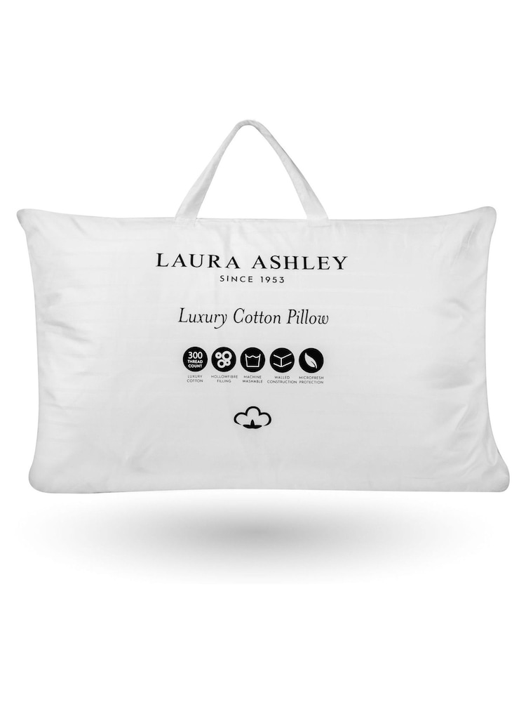 Laura Ashley White 100% Cotton Luxury Pillow  Front Sleeper - Image 2 of 3