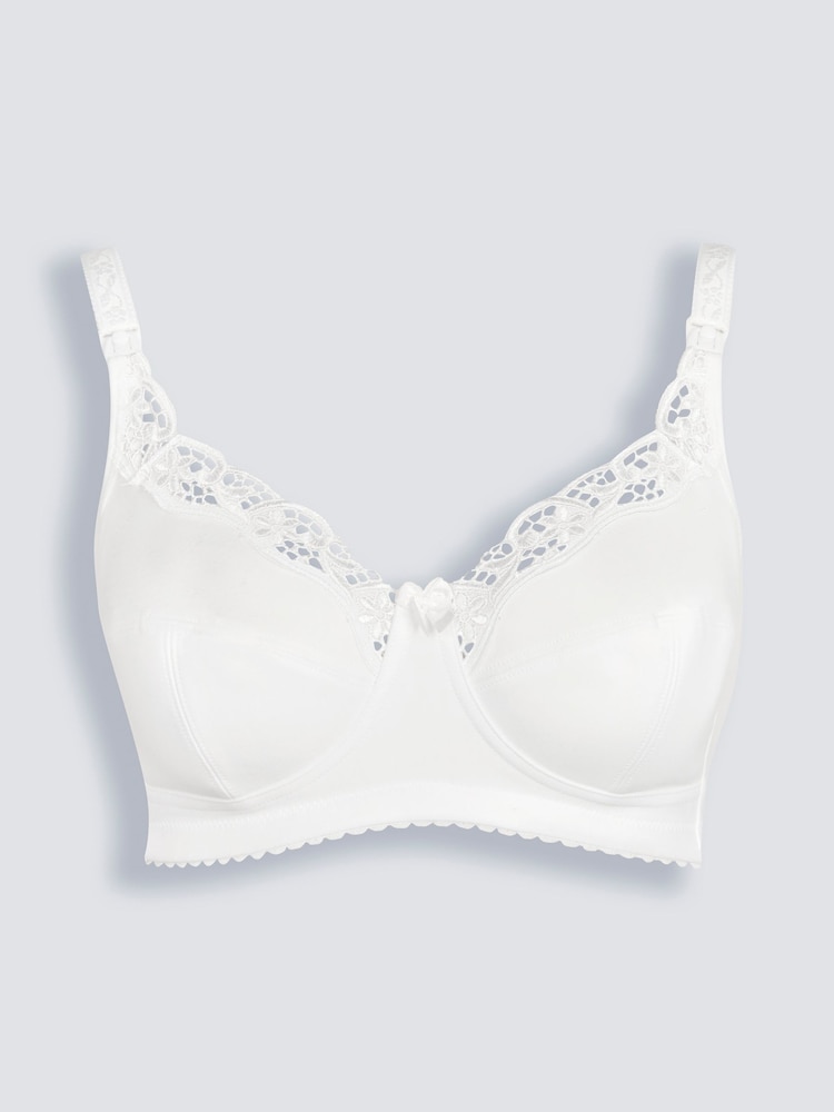 Emma Jane White Maternity & Nursing Lace Trim Bra - Image 4 of 5