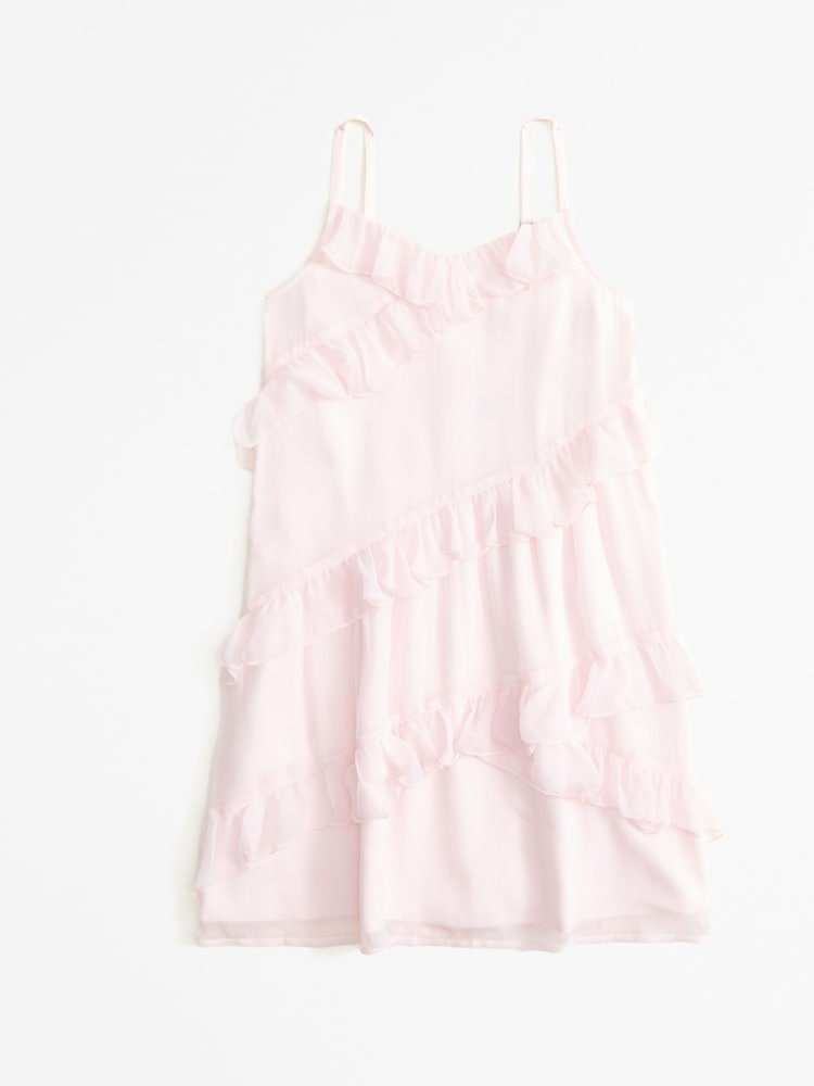 Abercrombie & Fitch Pink Chiffon Rose Corsage Frill Dress - Image 2 of 2 Abercrombie & Fitch Pink Chiffon Rose Corsage Frill Dress - Image 2 of 2