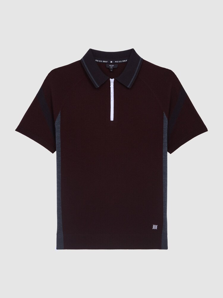 Reiss Bordeaux Contour Merino Wool-Blend Half Zip Jumper - Image 2 of 6
