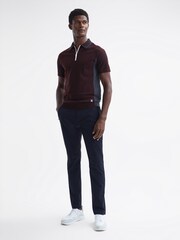 Reiss Bordeaux Contour Merino Wool-Blend Half Zip Jumper - Image 3 of 6